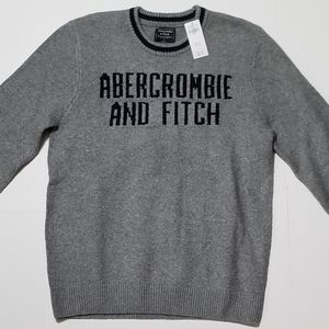 Abercrombie And Fitch gray navy sweater NWT